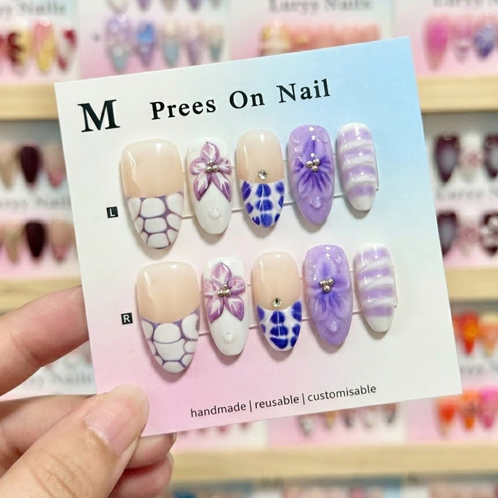 Artistic Floral Press-On Nail Collection  1791724334