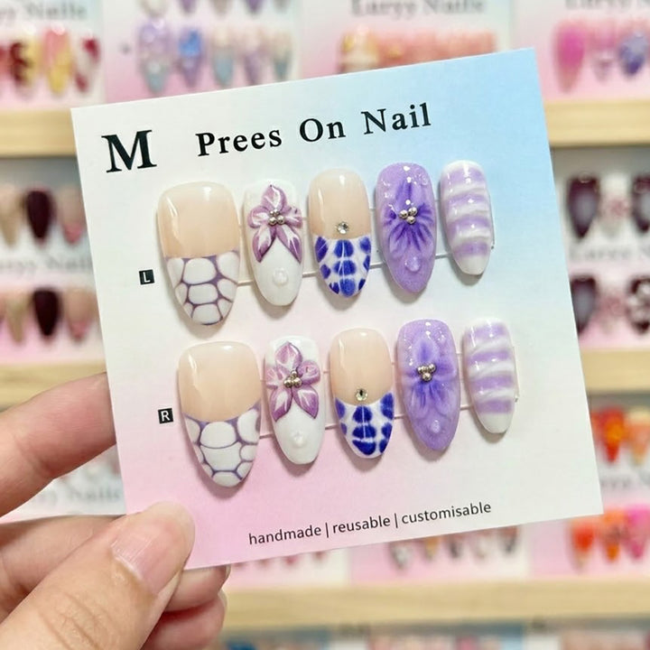 Artistic Floral Press-On Nail Collection  1791724334