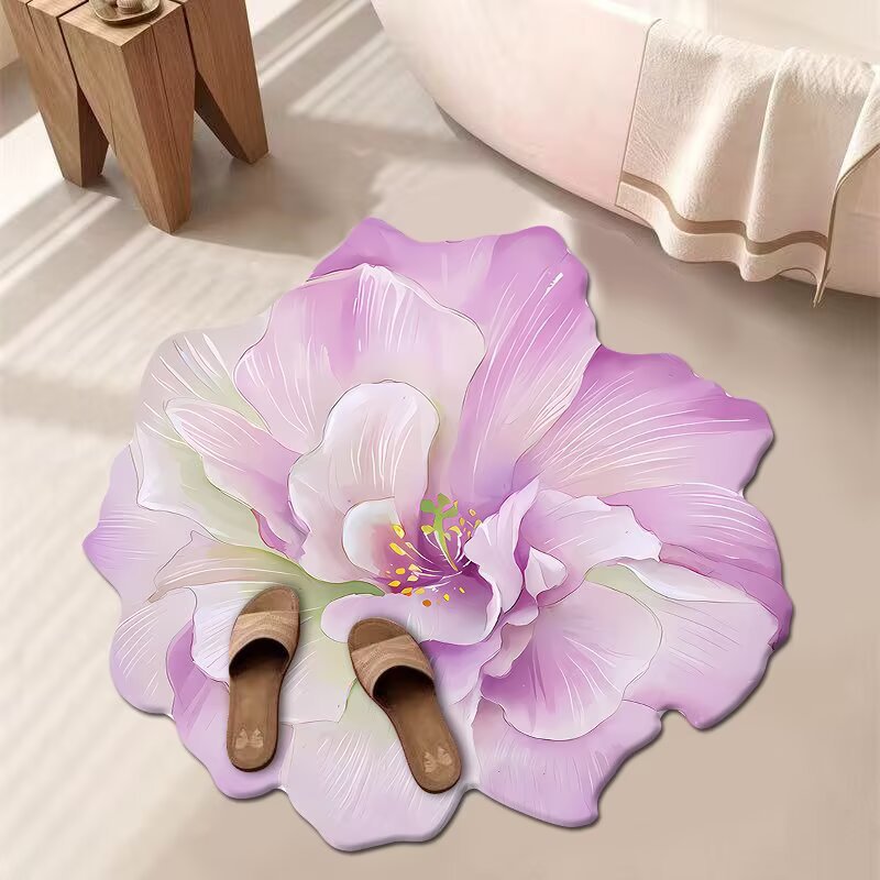 Artistic Floral Bath Mat