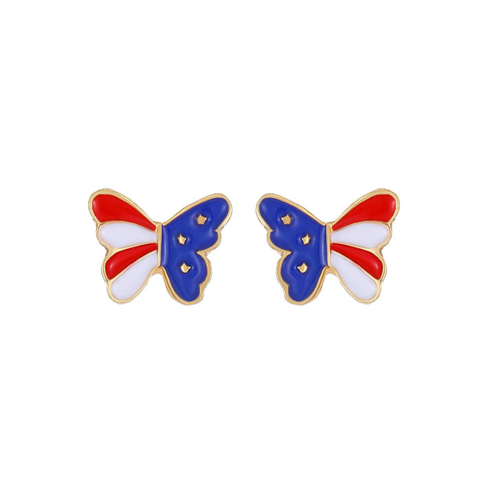 Women's nan patriotic novelty dangle hook earrings with laser-printed wooden fireworks charm Kalsten