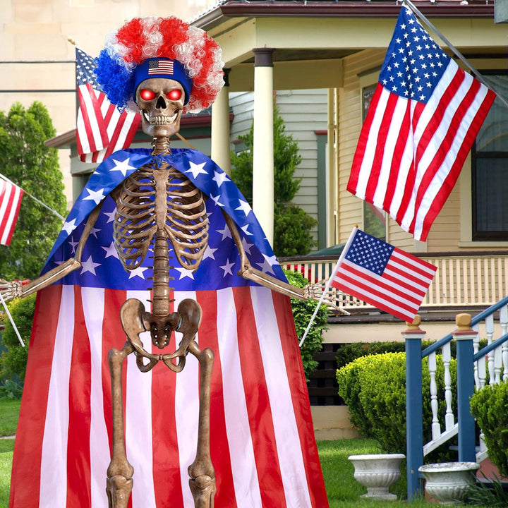 Unisex nan life-size poseable patriotic skeleton decoration Kalsten