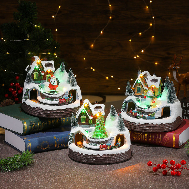 Illuminated Holiday Snow Globe Scene Kalsten