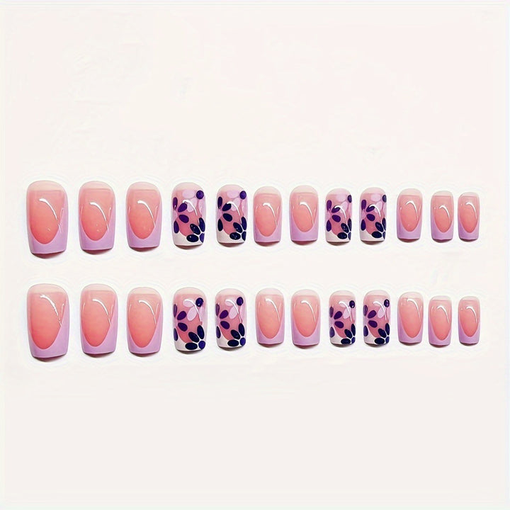 Decorative Press-On Nail Art Set with Floral Design Kalsten