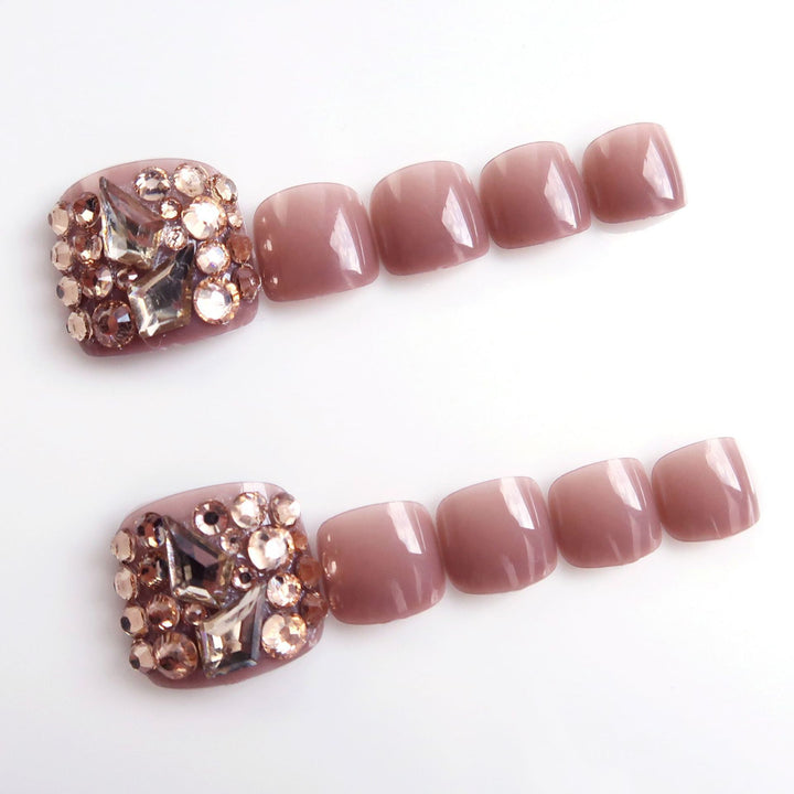 Decorative Rhinestone Press-On Toenails