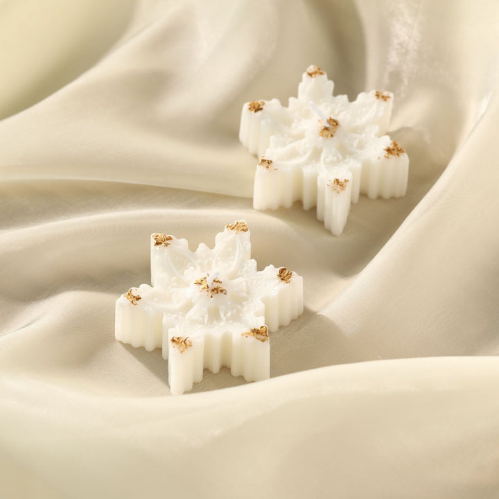 Hand-Poured Sculptural Pine Tree Decorative Soy Candle with Gold Leaf Accents and Cotton Wick