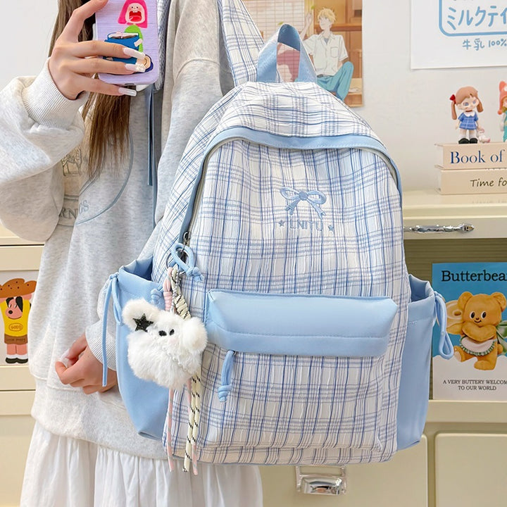 Checked Patterned Casual Backpack Kalsten