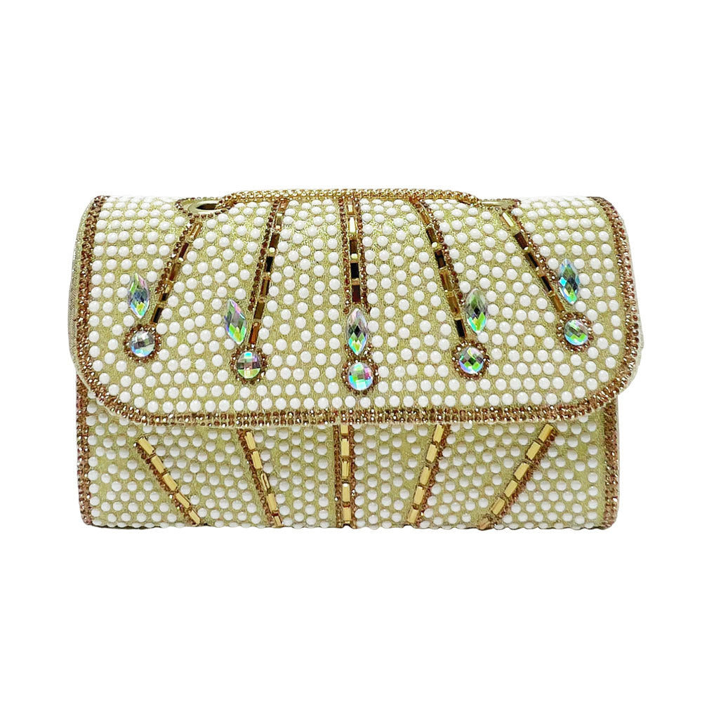 Elegant Crystal-Embellished Evening Clutch