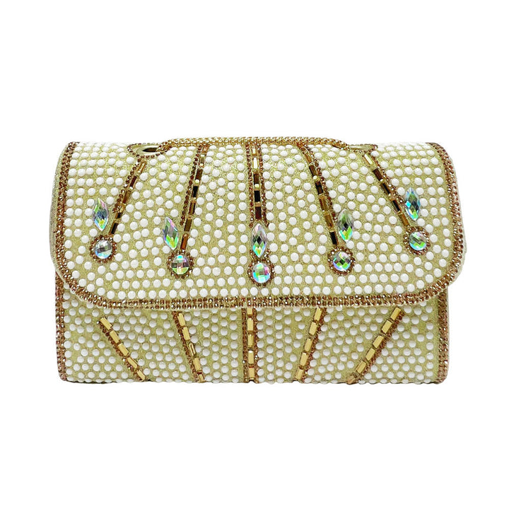 Elegant Crystal-Embellished Evening Clutch