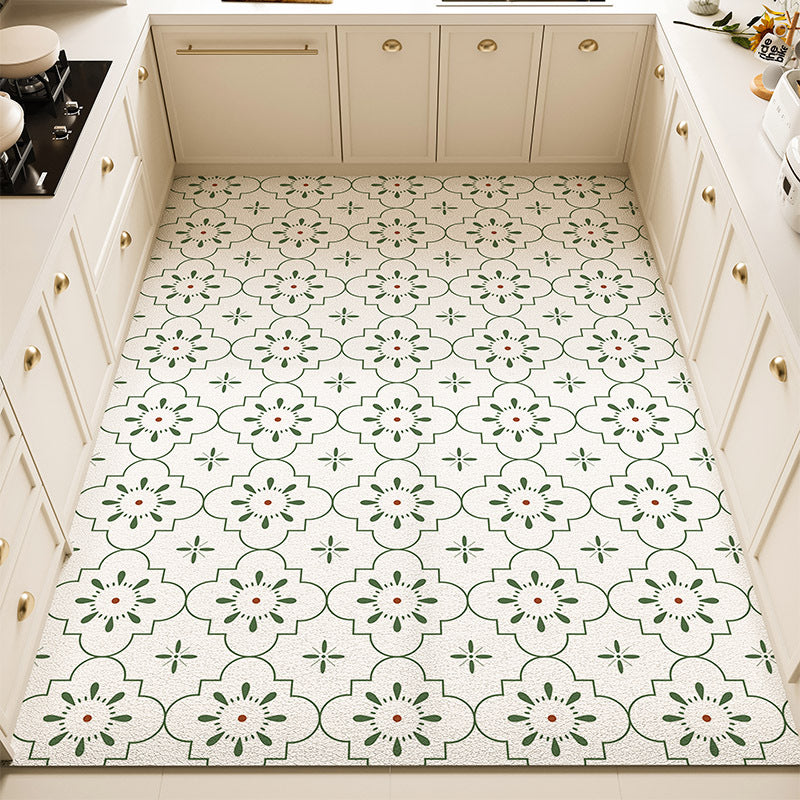 Floral Pattern Kitchen Rug