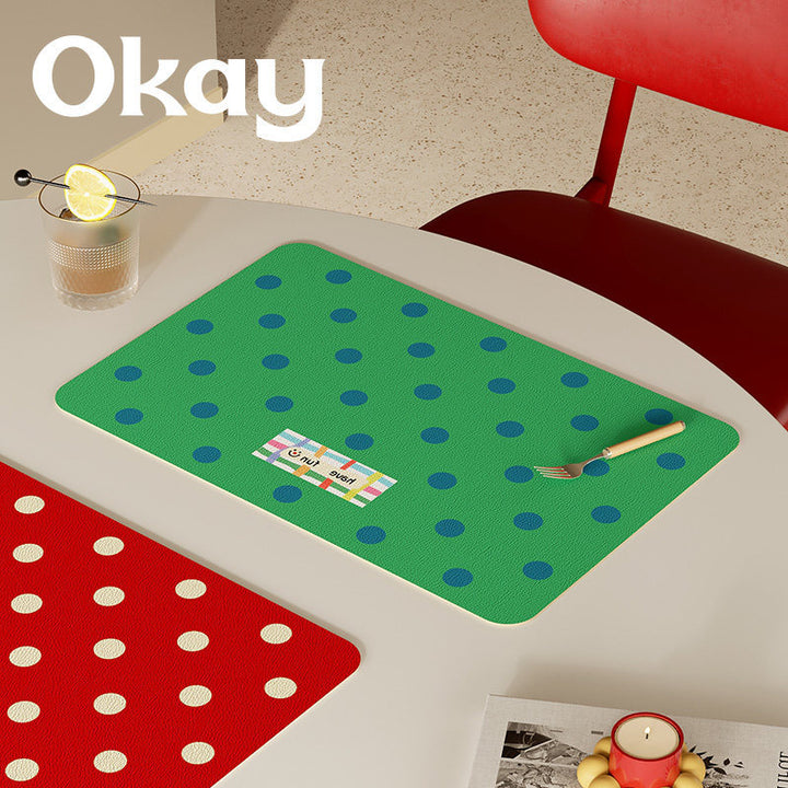 Oversized Eco-Leather Desk Mat with Non-Slip Base and Retro Grid Print