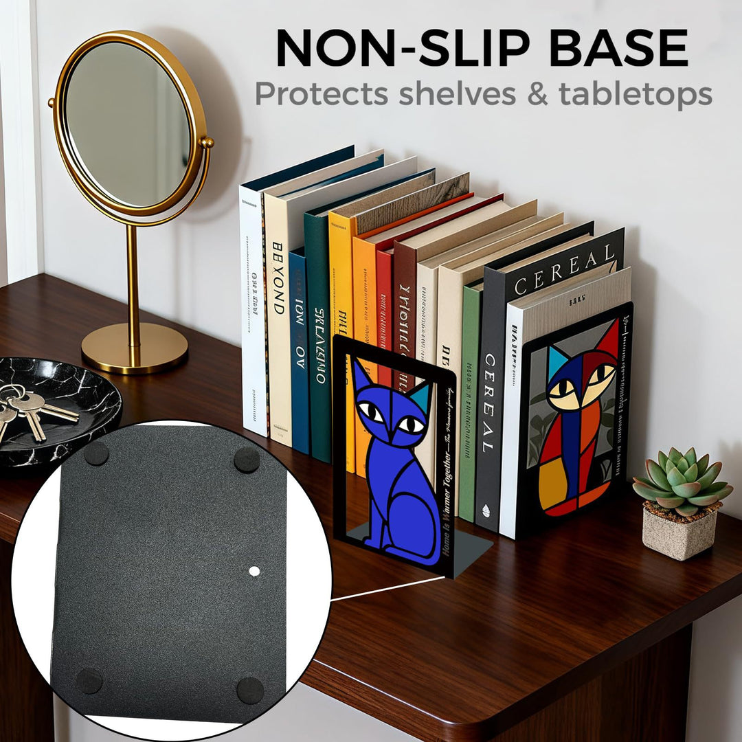 Artistic Cat Shaped Bookends