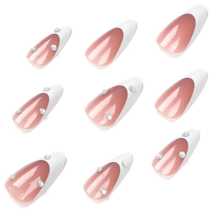 Elegant artificial nails with transparent design and pearlescent effects Kalsten