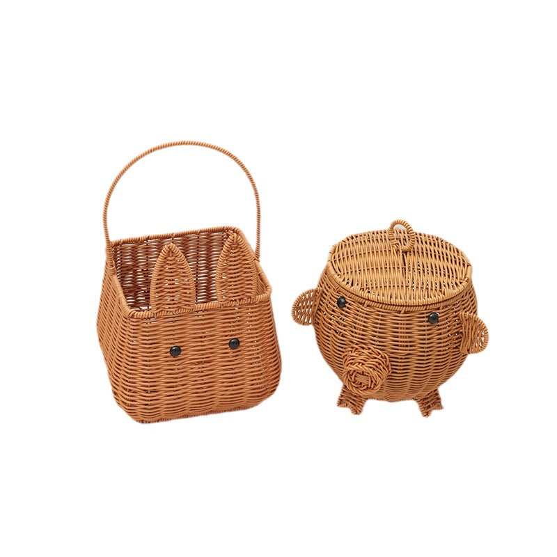 Decorative Animal-Shaped Woven Storage Basket Kalsten