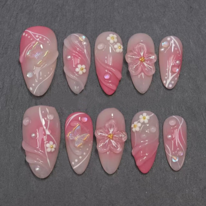 Nature-Themed Artistic Press-On Nail Set Kalsten