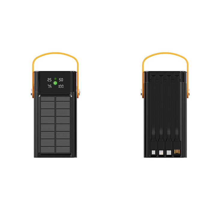 Portable Solar Power Bank with Integrated LED Display and Multifunctional Charging Cable Kalsten
