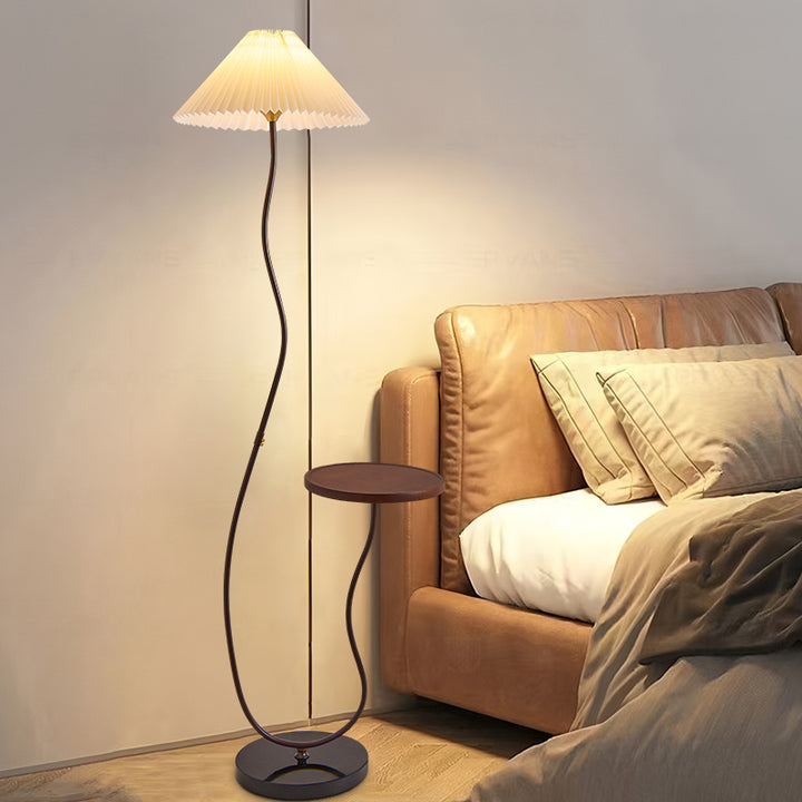 Modern Floor Lamp with Integrated Side Table