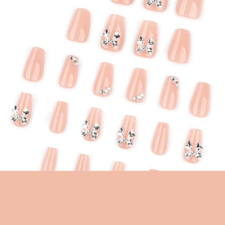 Artful Nail Extensions with Shiny Accents Kalsten