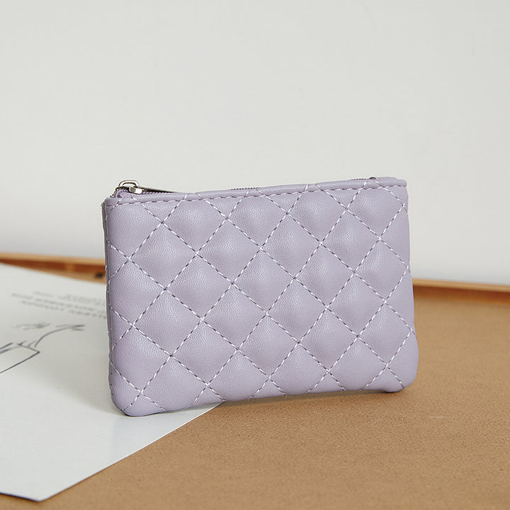 Quilted Leather Zip Pouch