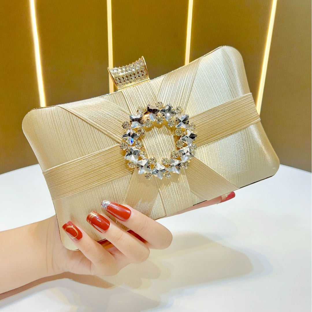 Decorative Satin Evening Clutch
