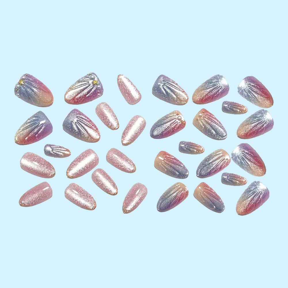 Artificial nails in elegant ombre design with glitter embellishments Kalsten