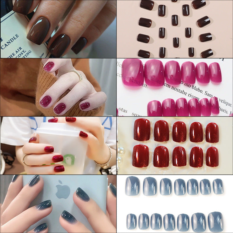 Glossy Press-On Nail Set with Sparkling Finish Kalsten