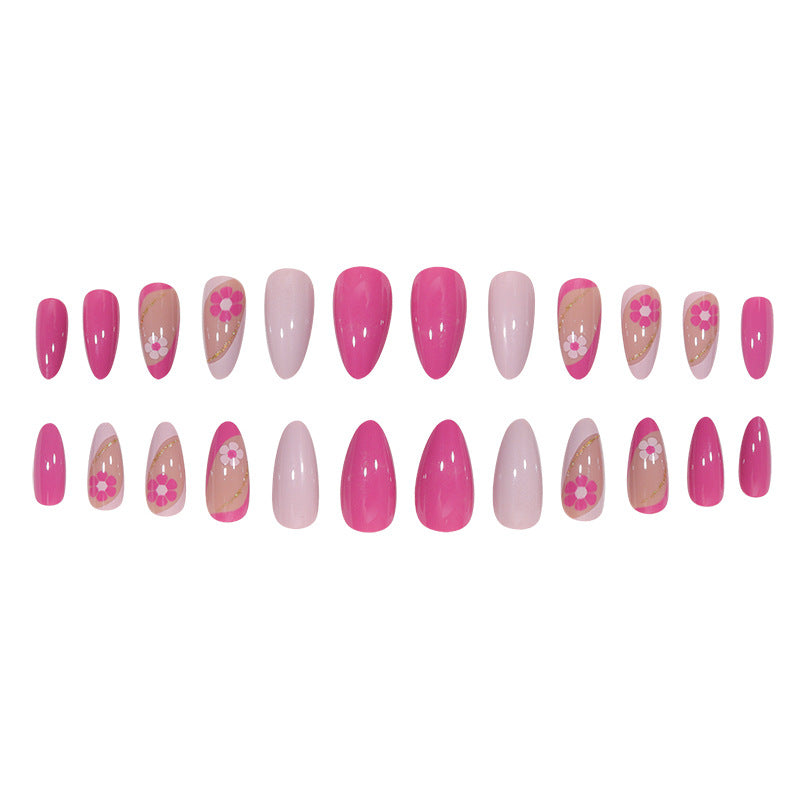 Artistic Floral Accent Stiletto Press-On Nails Kalsten