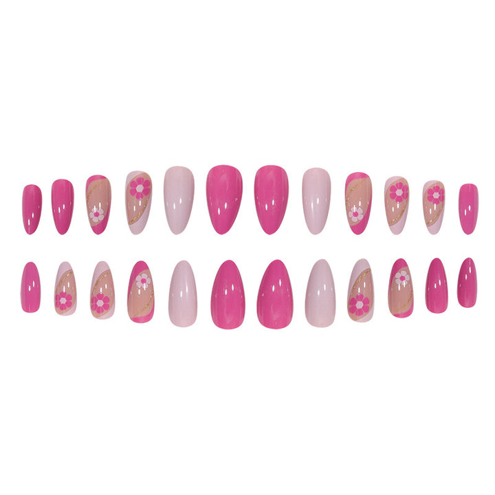 Artistic Floral Accent Stiletto Press-On Nails Kalsten