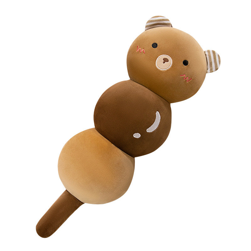 Extra soft plush body pillow in dango-shaped frog design