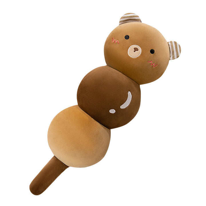 Extra soft plush body pillow in dango-shaped frog design