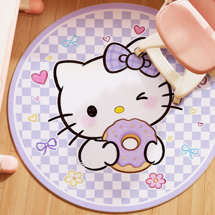 Playful Cartoon-Themed Round Area Rug