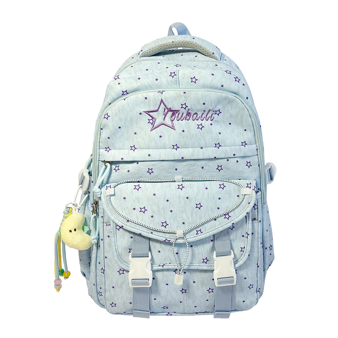 Star-Embellished Casual School Backpack Kalsten