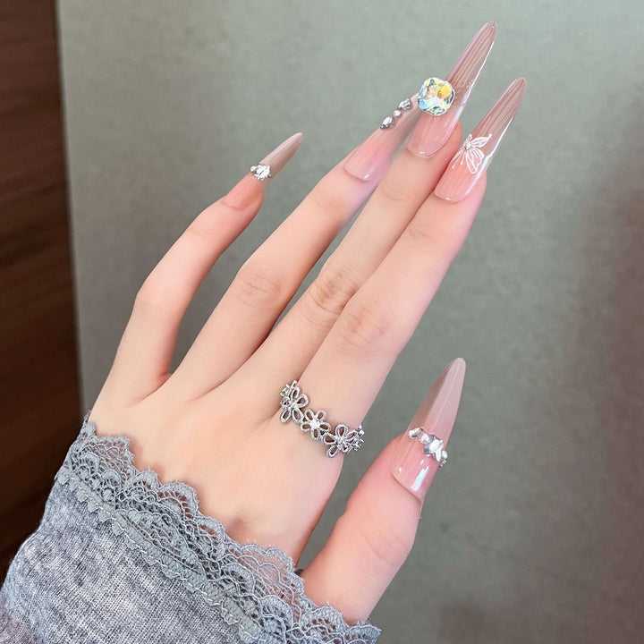 Elegant Floral Design Press-On Nail Extensions Kalsten