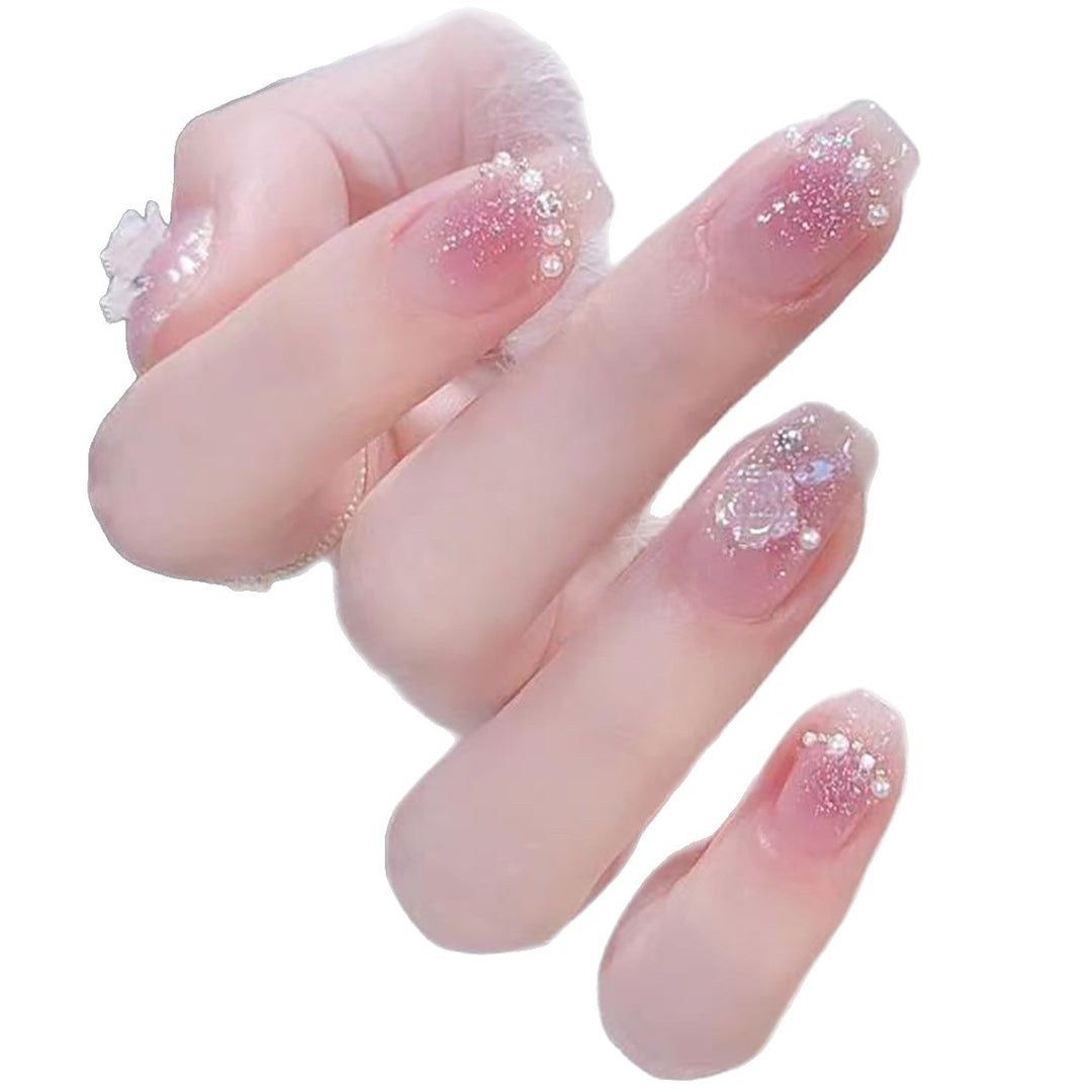 Glittery Crystal-Embellished Press-On Nail Tips Kalsten