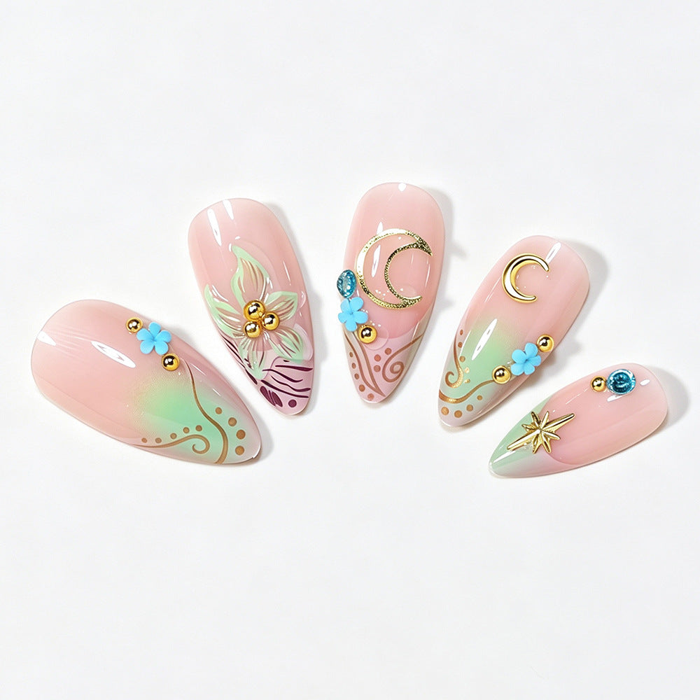 Artistic Stiletto Nail Art Design Kalsten