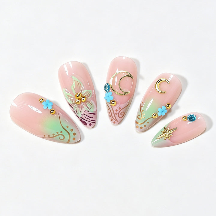 Artistic Stiletto Nail Art Design Kalsten