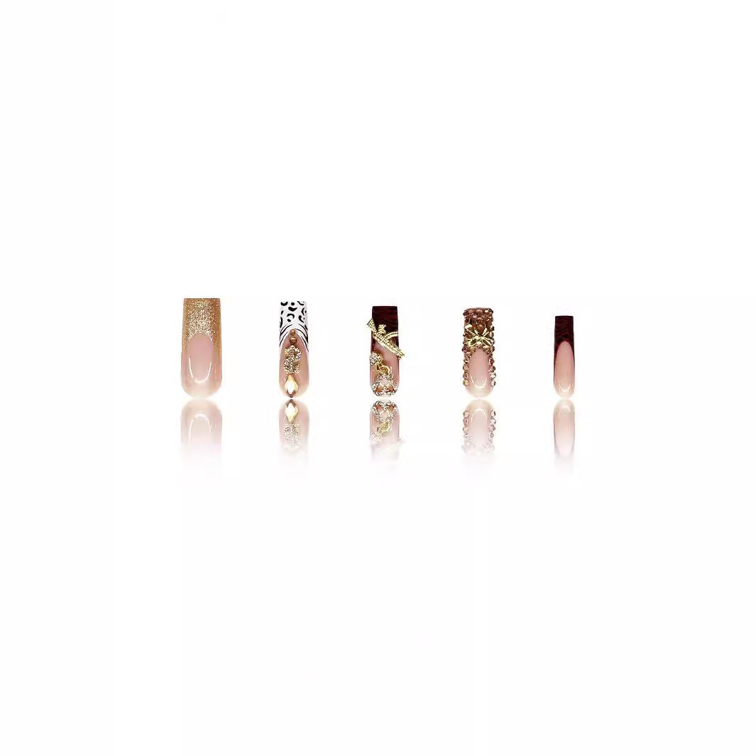 Luxurious Artistic Press-On Nail Set Kalsten