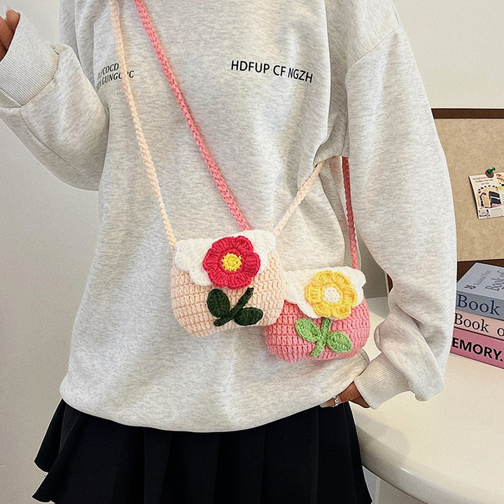 Floral-Themed Crochet Mini Bag