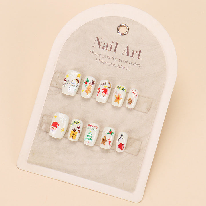 Glamorous Press-On Nail Set with Decorative Gemstone Accents Kalsten