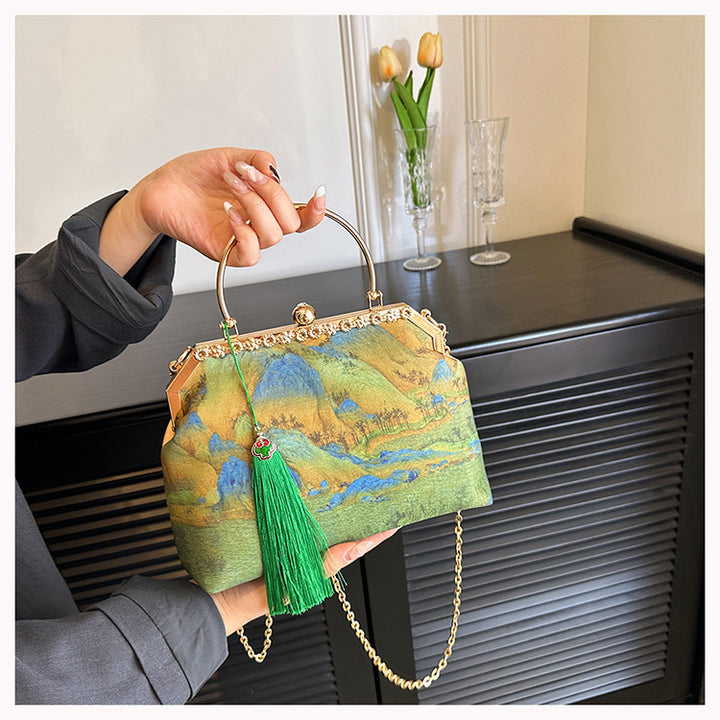 Vintage Art-Inspired Handbag