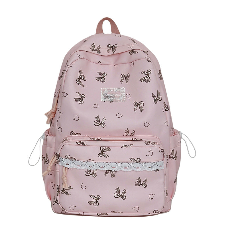 Feminine Bow-Patterned Casual Backpack Kalsten