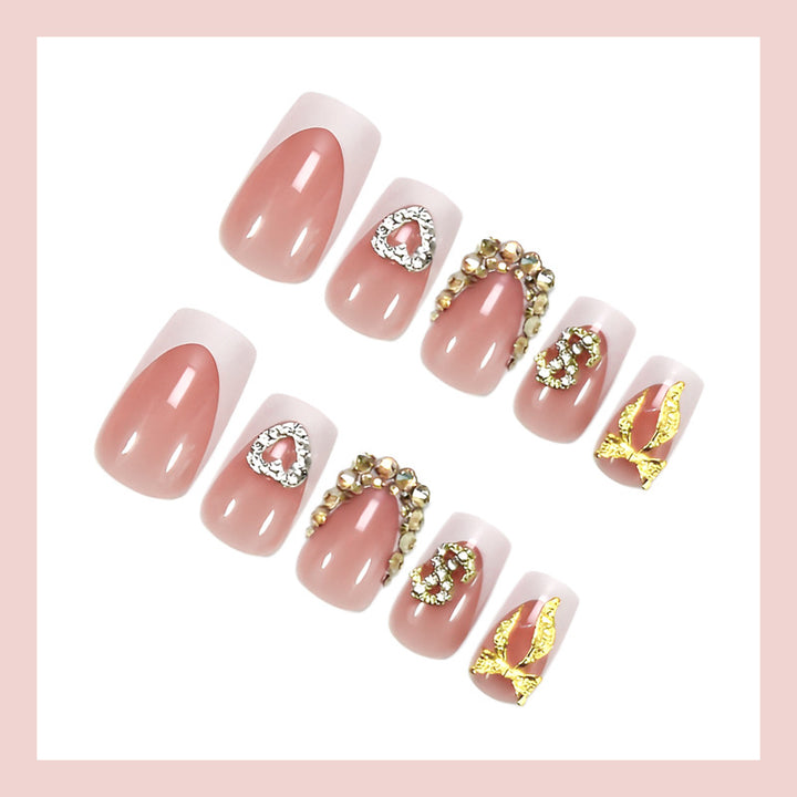 Artificial nail set with elegant jewelry and glitter elements Kalsten