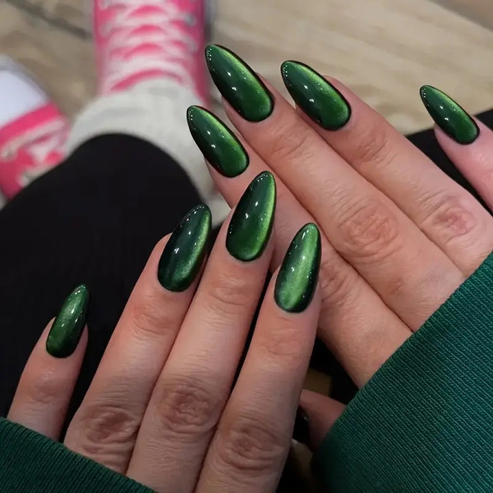 Stunning Glossy Stiletto Nail Enhancements