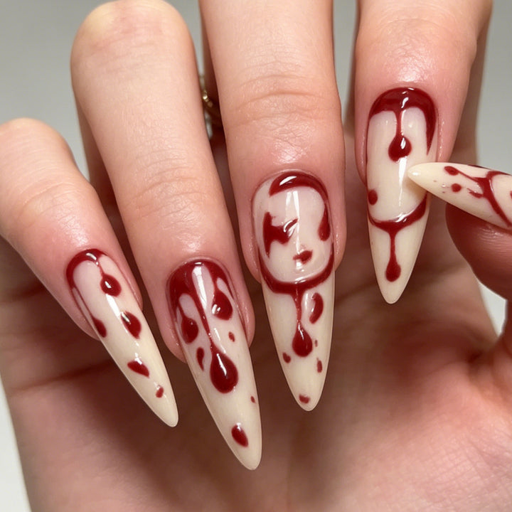 Artistic Blood Drip Nail Art Enhancements Kalsten