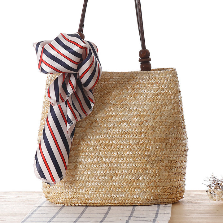 Elegant basket bag with trendy ribbon detail Kalsten