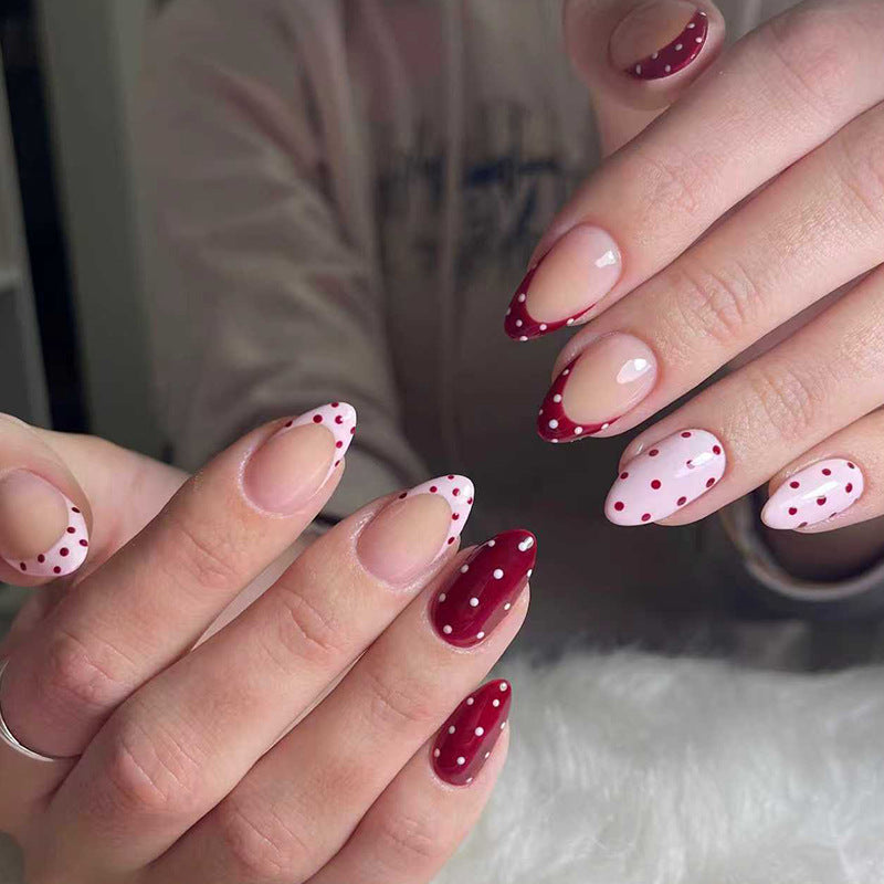 Stylish Polka Dot Press-On Nail Art Set