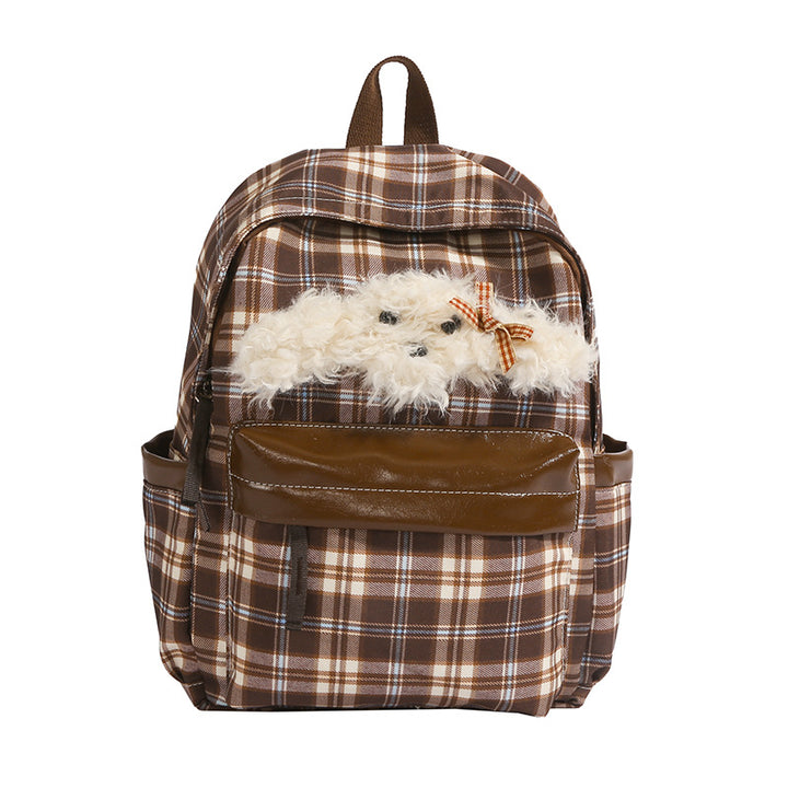 Adorable Plush Character-Embellished Backpack Kalsten