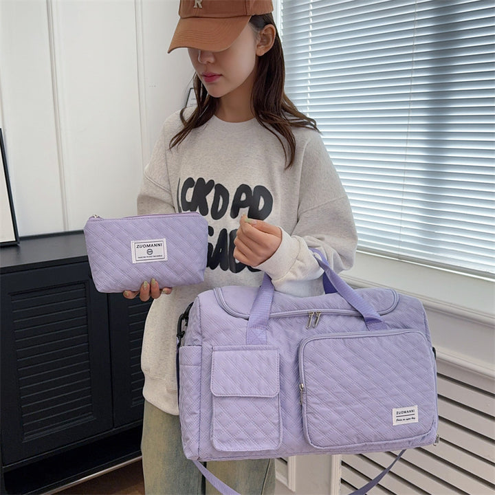 Quilted Multi-Compartment Travel Duffel Kalsten