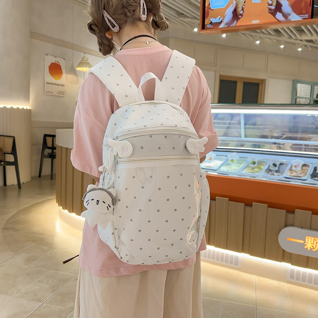 Transparent Dot-Patterned Backpack Kalsten