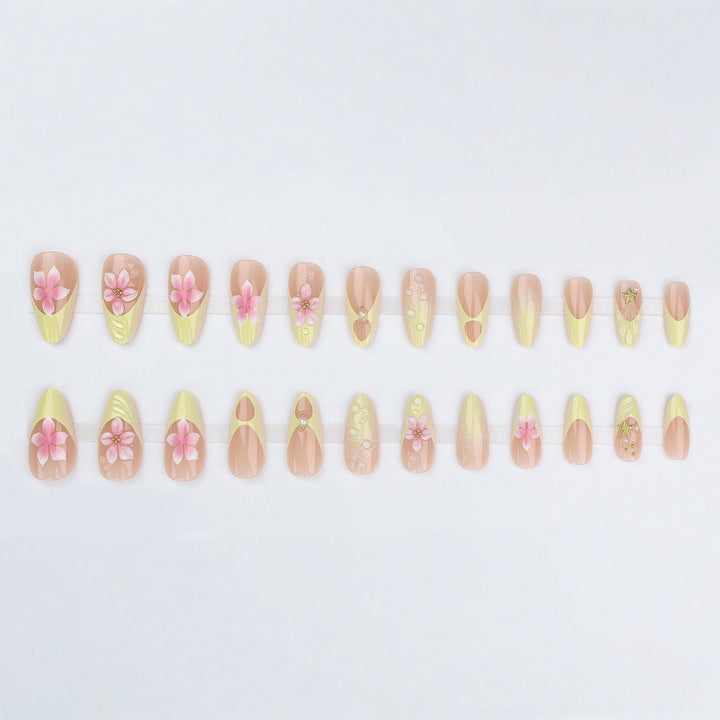 Artistic Floral Stiletto Nail Enhancements Kalsten