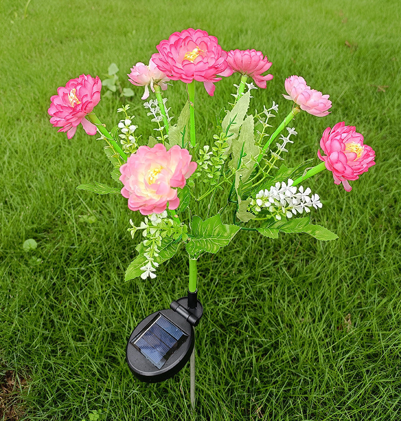 Solar Garden Stake Artificial Flower LED Pathway Decor Kalsten